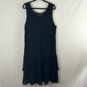 Reneshanta Black Pleated Midi Dress Size XXL